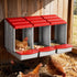 Chicken Nesting Box 3 Hole Roll Away Poultry Hen Laying Egg Hutch Red