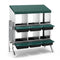 Chicken Nesting Box Roll Away Metal Nesting Box Wall Mounted 6 Holes Green