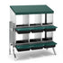 Chicken Nesting Box Roll Away Metal Nesting Box Wall Mounted 6 Holes Green