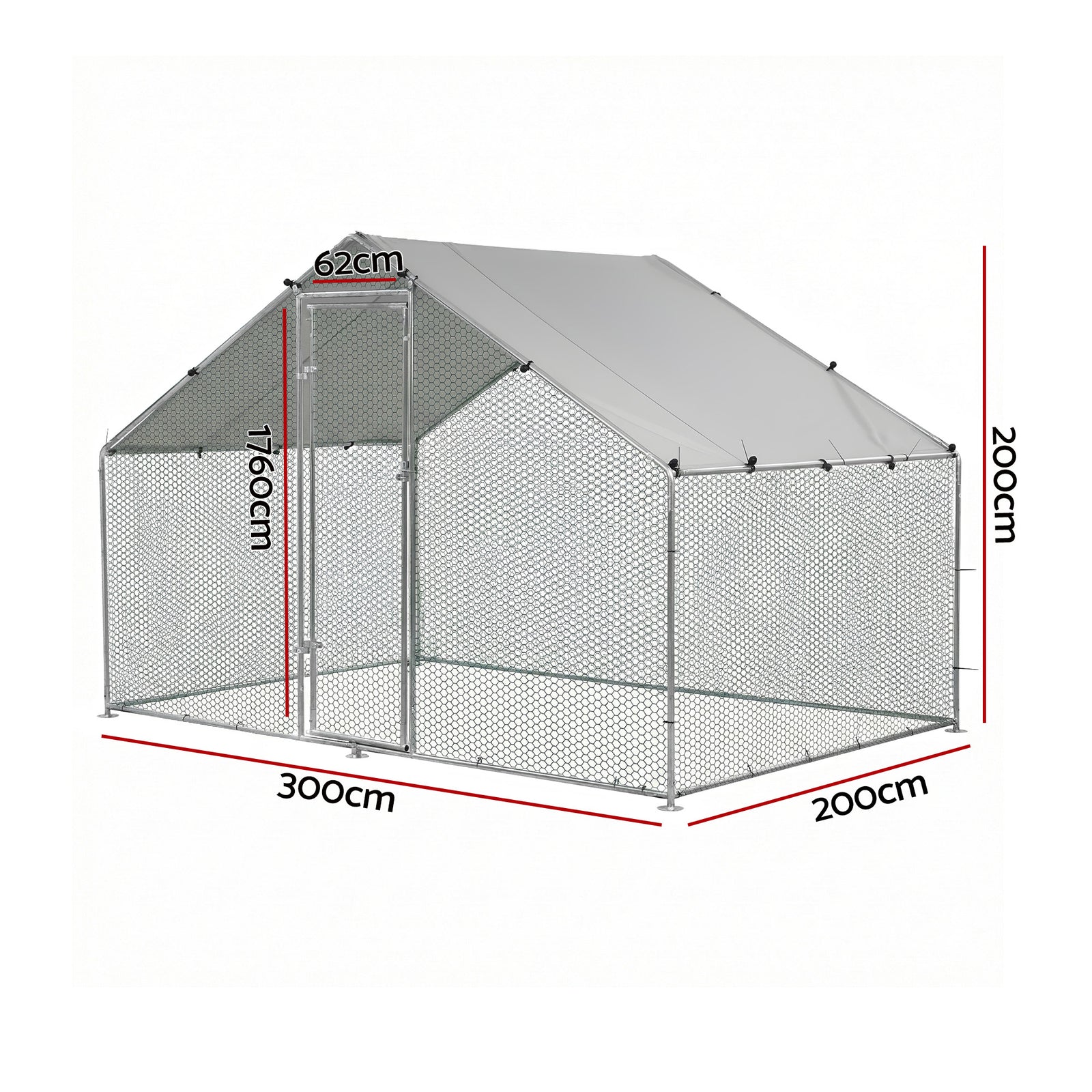 Chicken Coop Rabbit Hutch Outdoor Run Walk in Hen Cage Ferret House 3x2x2m