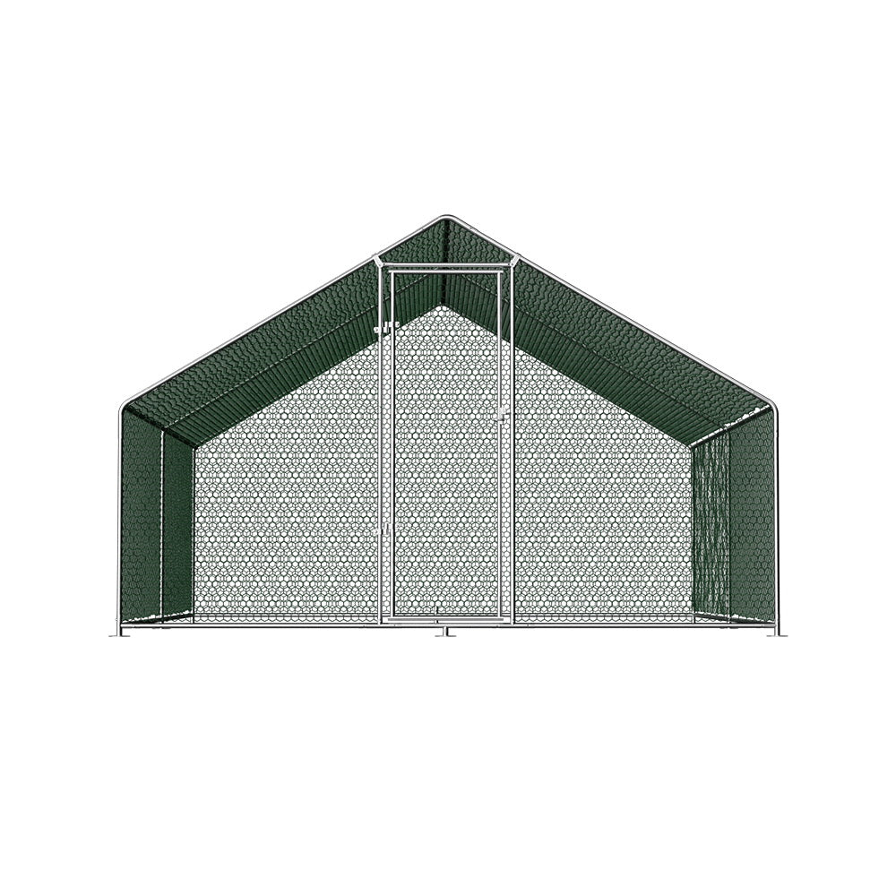 4x3x2m Chicken Coop Cage Galvanised Steel Poultry Run with Roof