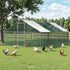 8x3x2m Chicken Coop Walk In Poultry Cage Galvanised Steel Run