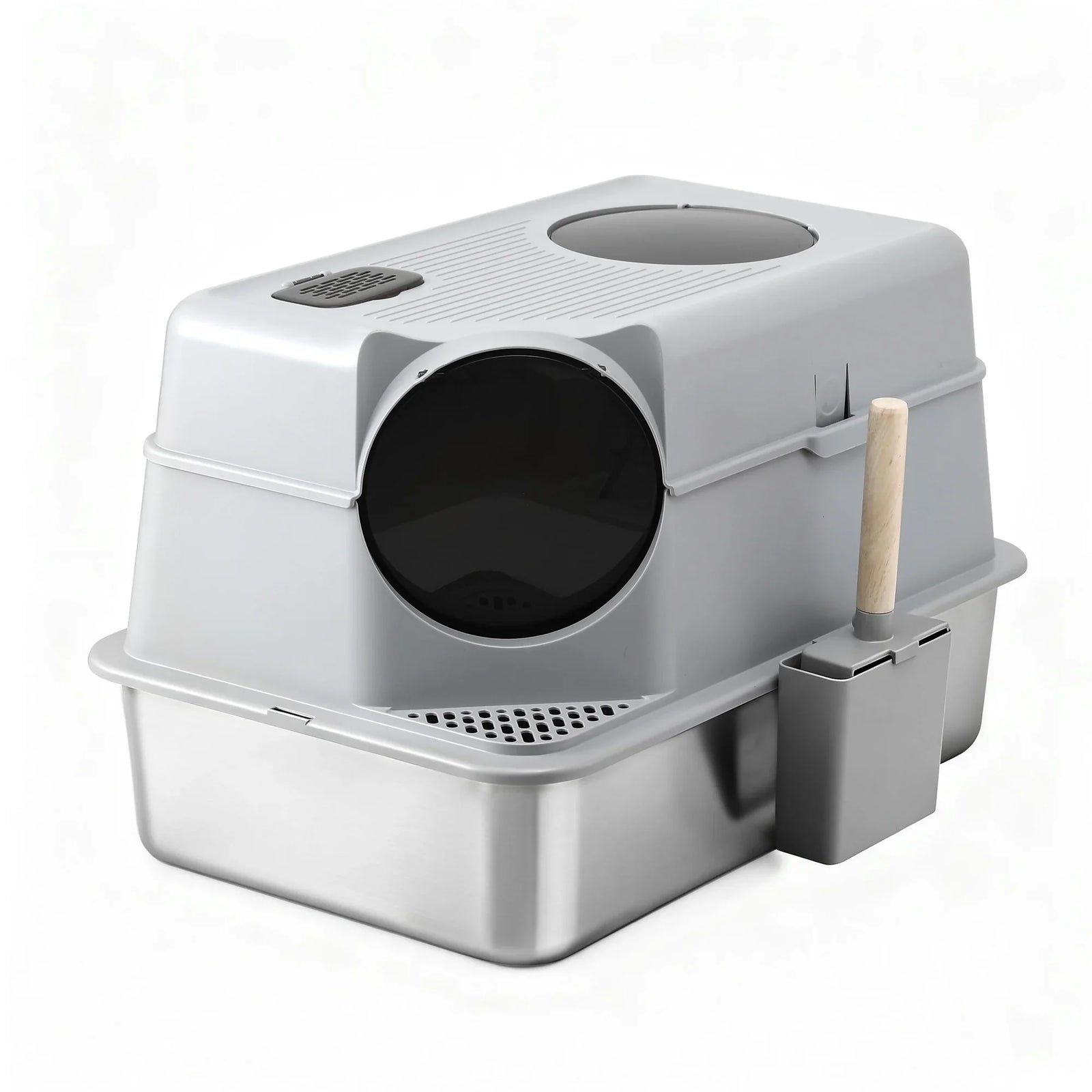 Cat Litter Box Large Stainless Steel High Sided Pet Toilet Odour Control