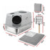 Cat Litter Box Large Stainless Steel High Sided Pet Toilet Odour Control
