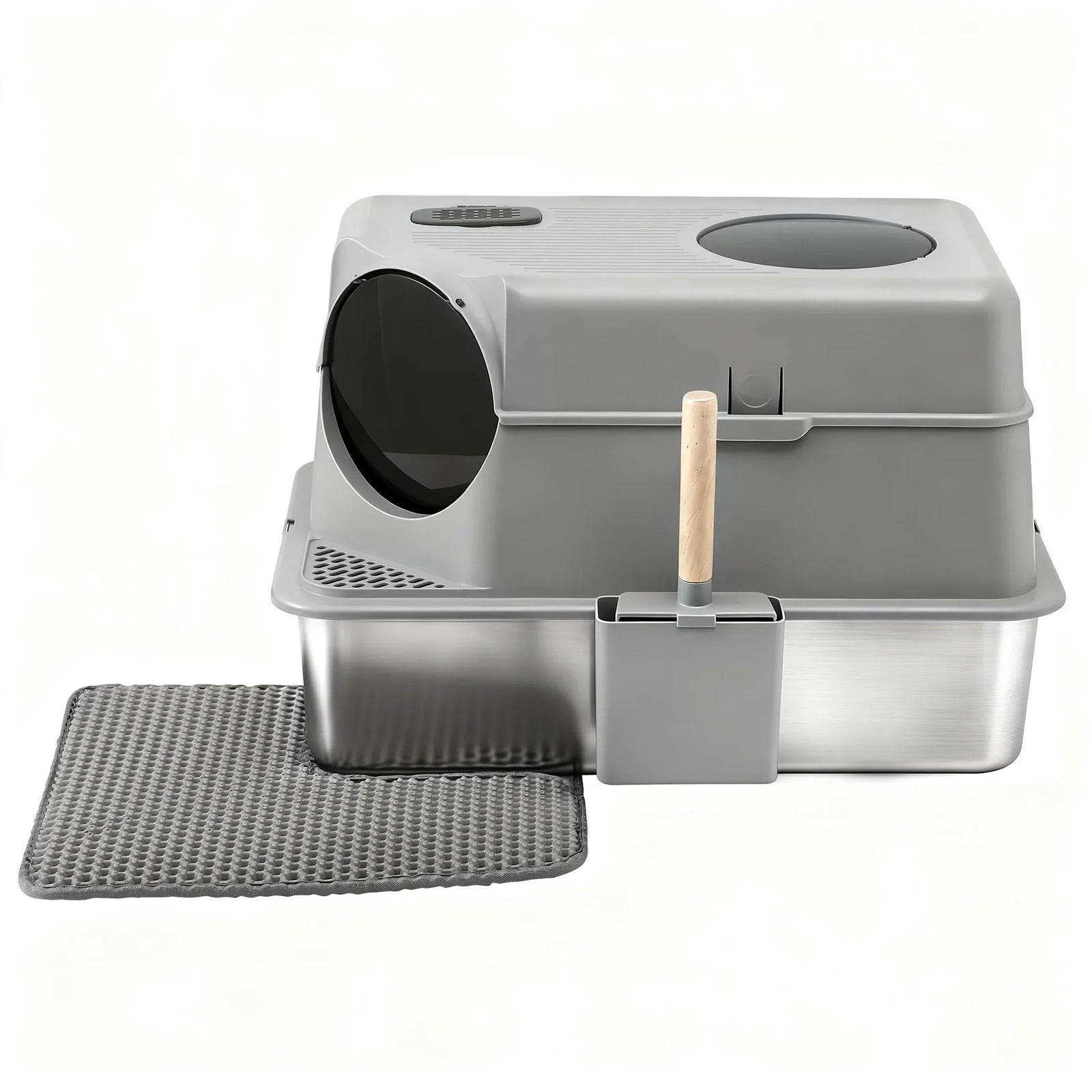 Cat Litter Box Large Stainless Steel High Sided Pet Toilet Odour Control