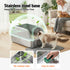Cat Litter Box Stainless Steel Large Semi-Enclosed Pet Kitty Toilet Grey