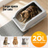 Cat Litter Box Stainless Steel Large Semi-Enclosed Pet Kitty Toilet Grey