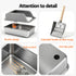 Cat Litter Box Stainless Steel Large Semi-Enclosed Pet Kitty Toilet Grey