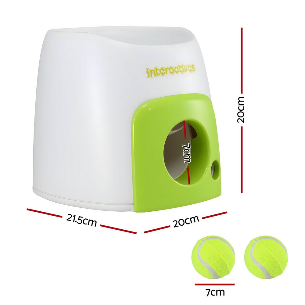 2-in-1 Dog Ball Launcher & Treat Dispenser with 2 Balls Green