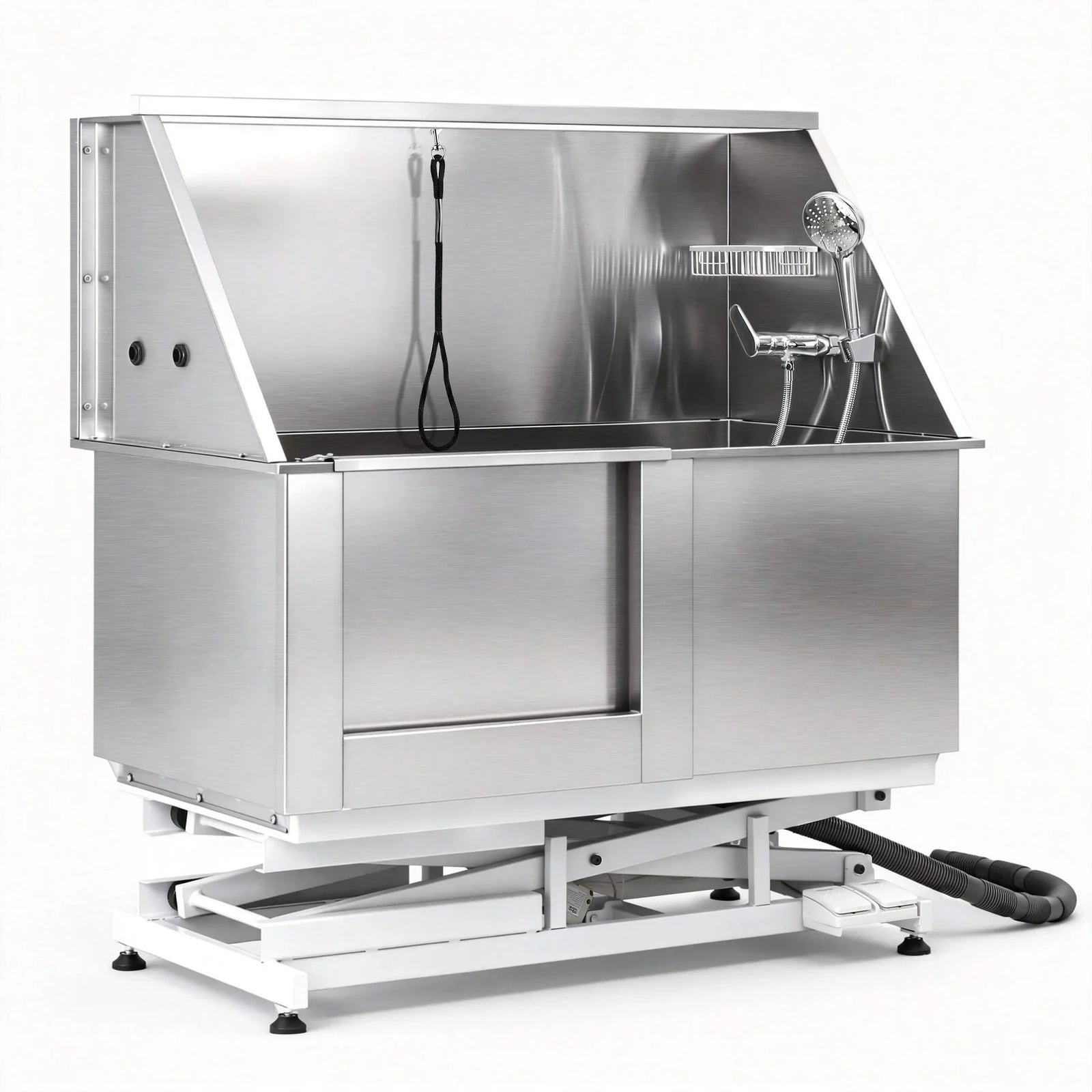 Electric Pet Bath Tub Dog Grooming Stainless Steel Wash Station 127cm
