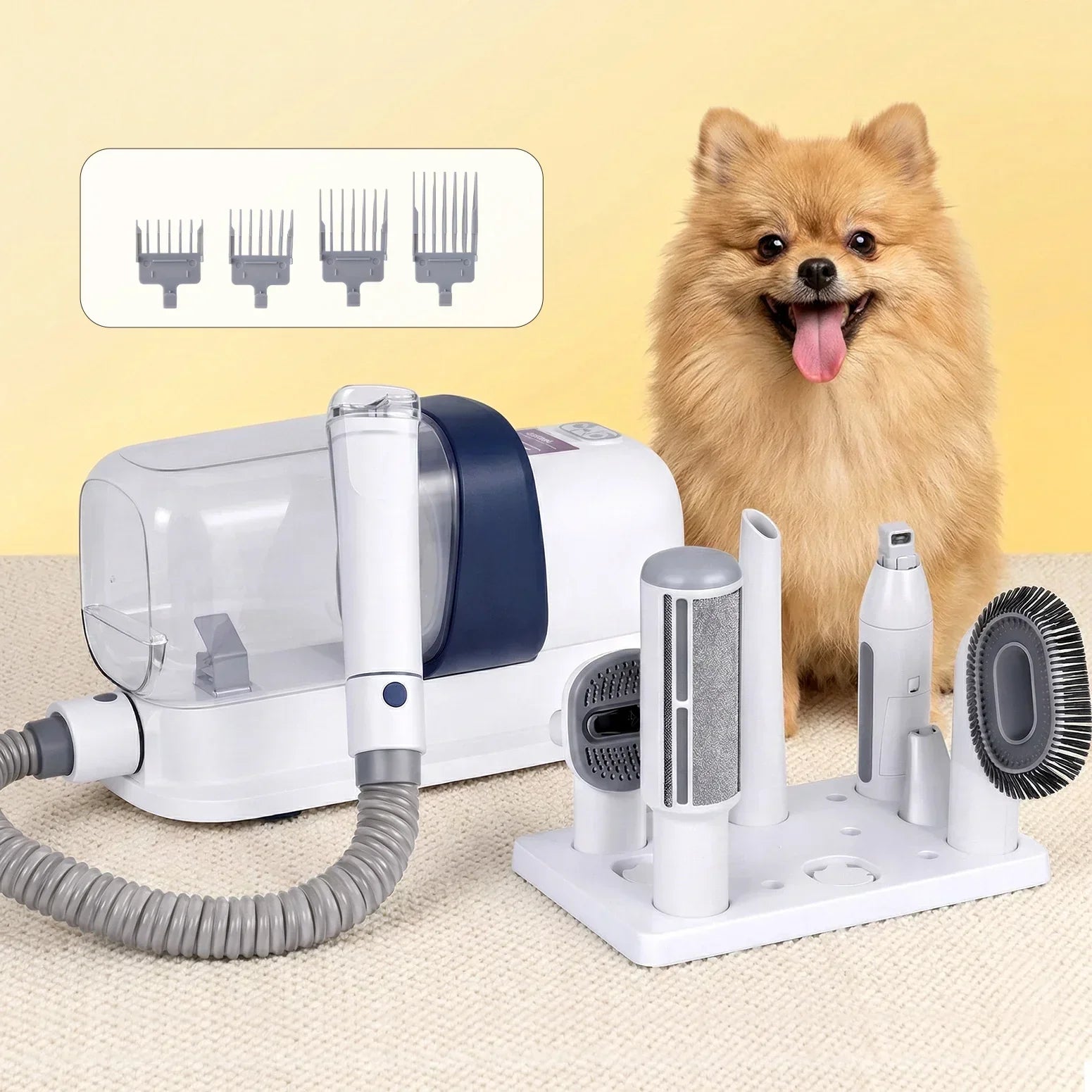 Pet Grooming Kit Vacuum Dog Cat Hair Dryer Remover Clipper Brushes Cleaning