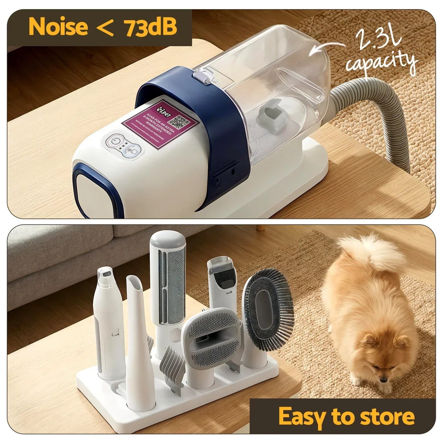 Pet Grooming Kit Vacuum Dog Cat Hair Dryer Remover Clipper Brushes Cleaning