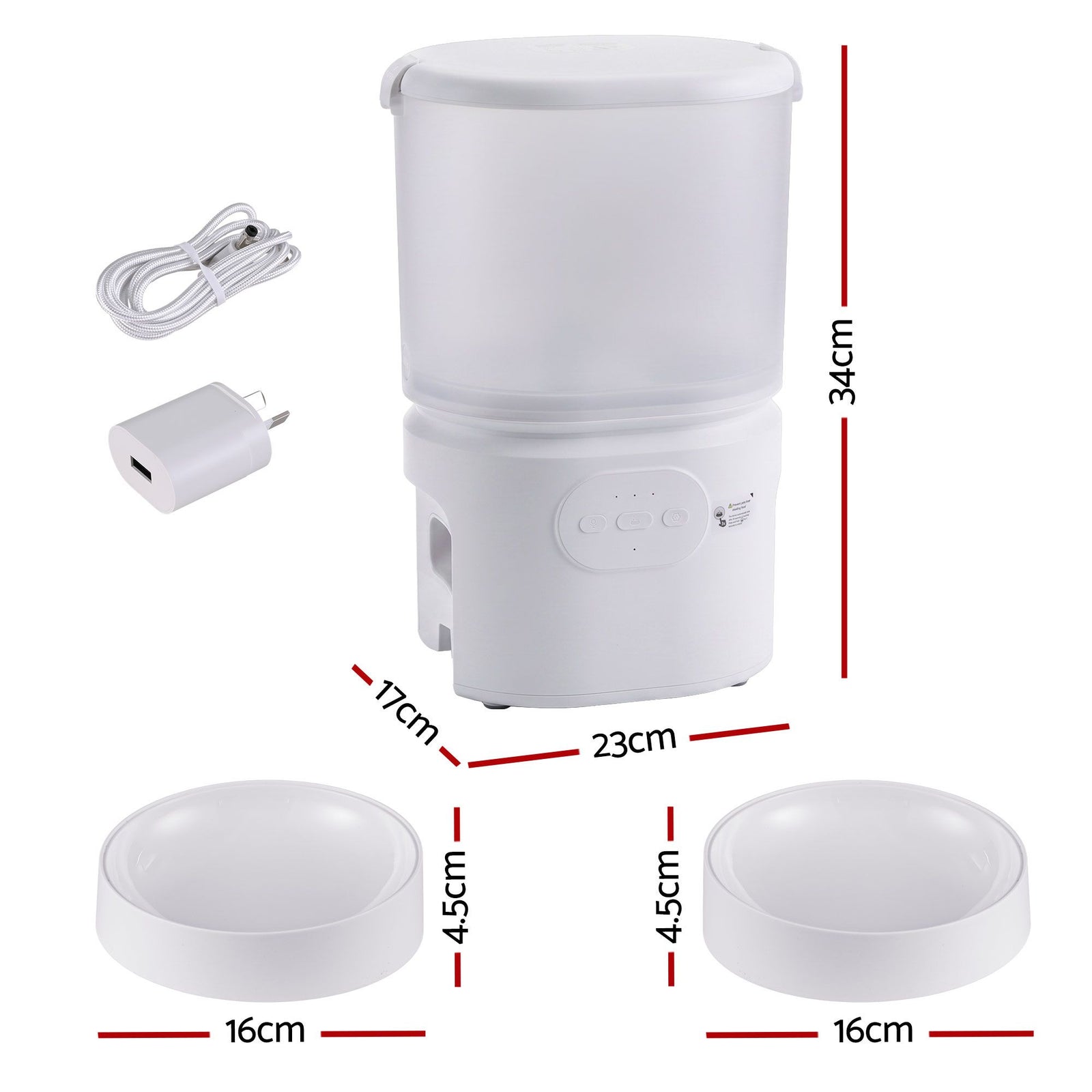 5L Automatic Pet Feeder Dual Bowl Smart Dispenser APP Control Cats Dogs