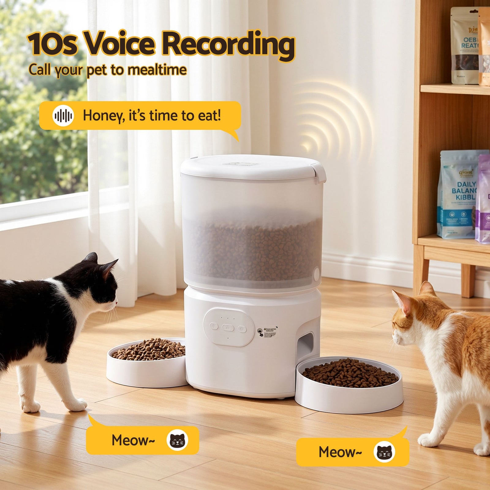 5L Automatic Pet Feeder Dual Bowl Smart Dispenser APP Control Cats Dogs