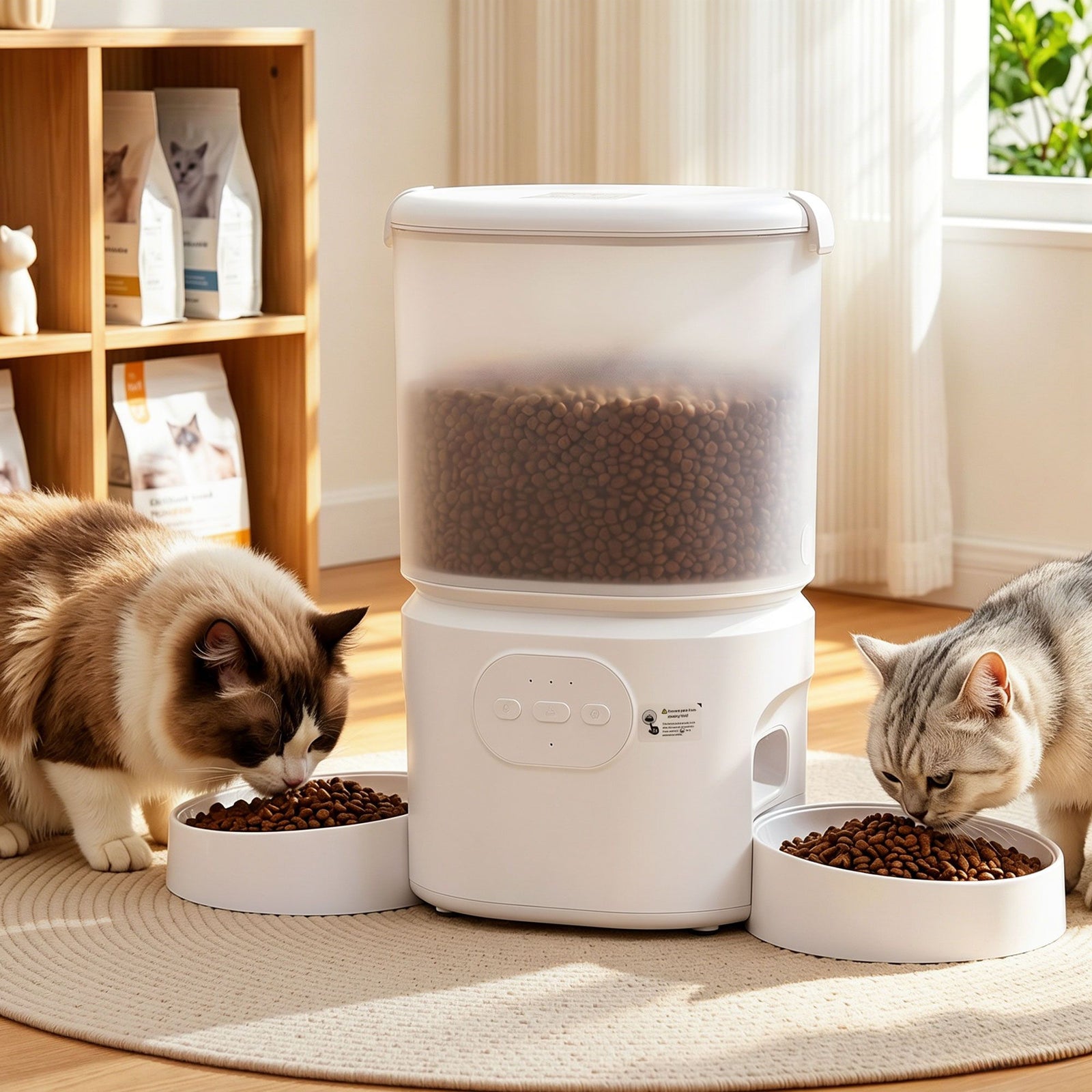 5L Automatic Pet Feeder Dual Bowl Smart Dispenser APP Control Cats Dogs