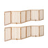 2pc Wooden Pet Gate Dog Fence Playpen Barrier 6 Panels Natural