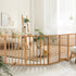 2pc Wooden Pet Gate Dog Fence Playpen Barrier 6 Panels Natural