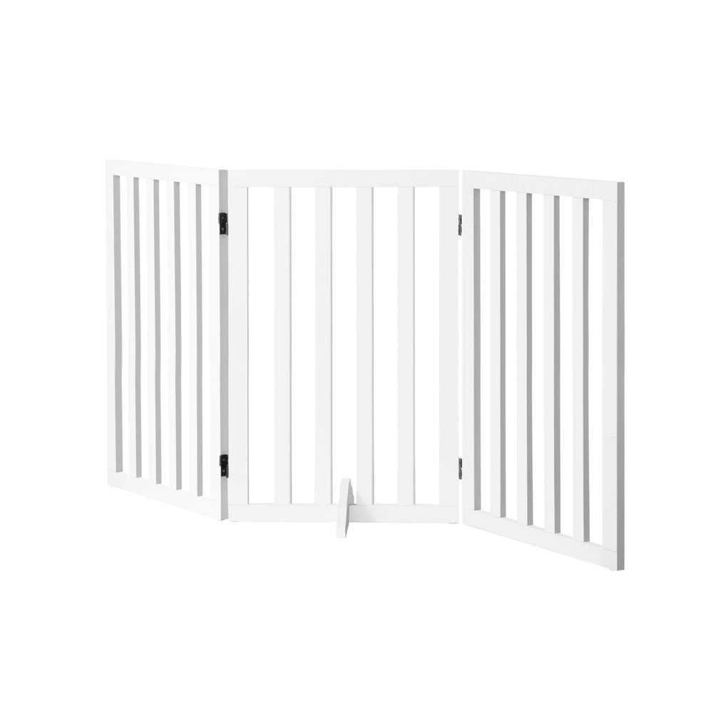 Wooden Pet Gate Security Door 3-Panel 80cm