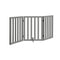 Wooden Pet Gate Safety Stair Barrier 3-Panel Grey