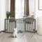 Wooden Pet Gate Safety Barrier 3 Panel Foldable Dog Fence Grey MDF