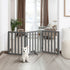 Wooden Pet Gate Safety Stair Barrier 3-Panel Grey