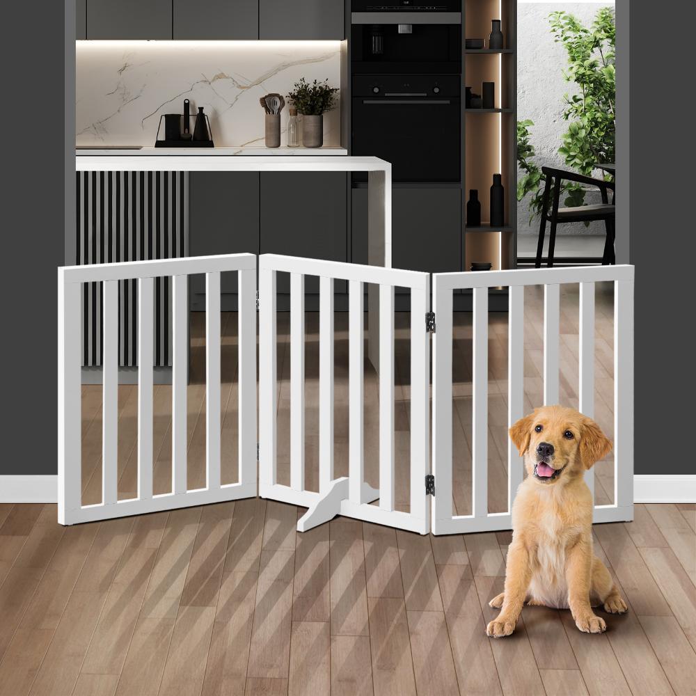 Wooden Pet Gate Dog Fence 3 Panels