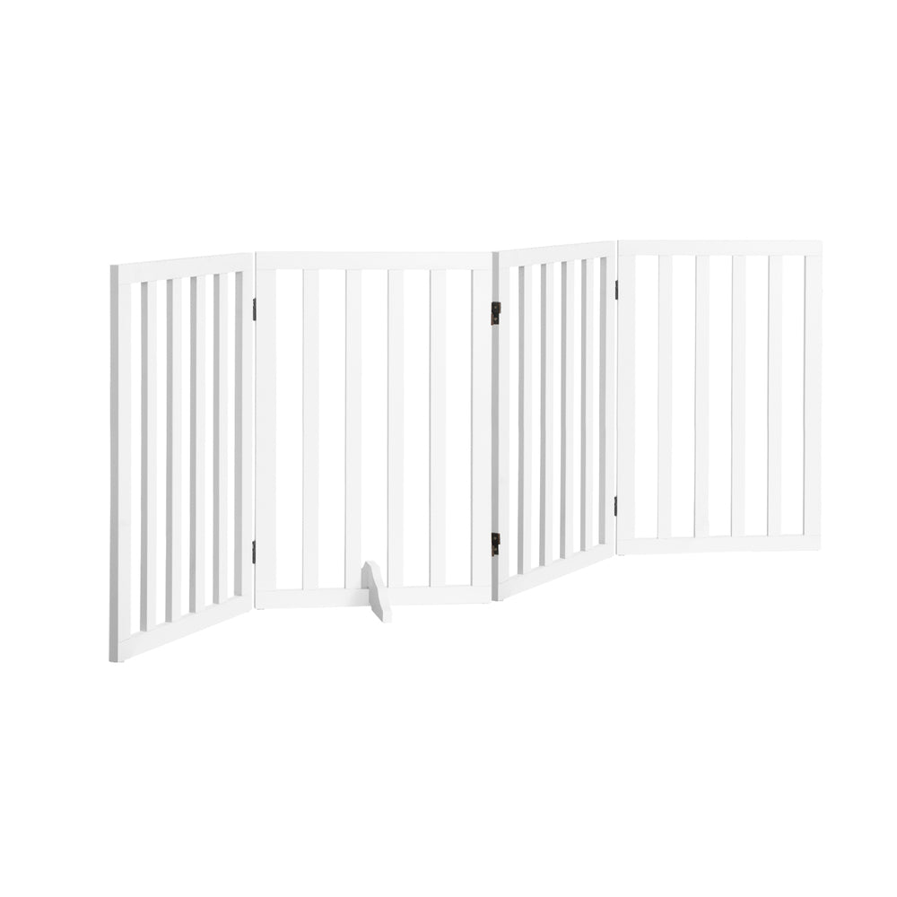 Wooden Pet Gate Security Door 4-Panel 80cm