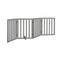 Wooden Pet Gate Safety Stair Barrier 4-Panel Grey