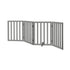 Wooden Pet Gate Safety Stair Barrier 4-Panel Grey