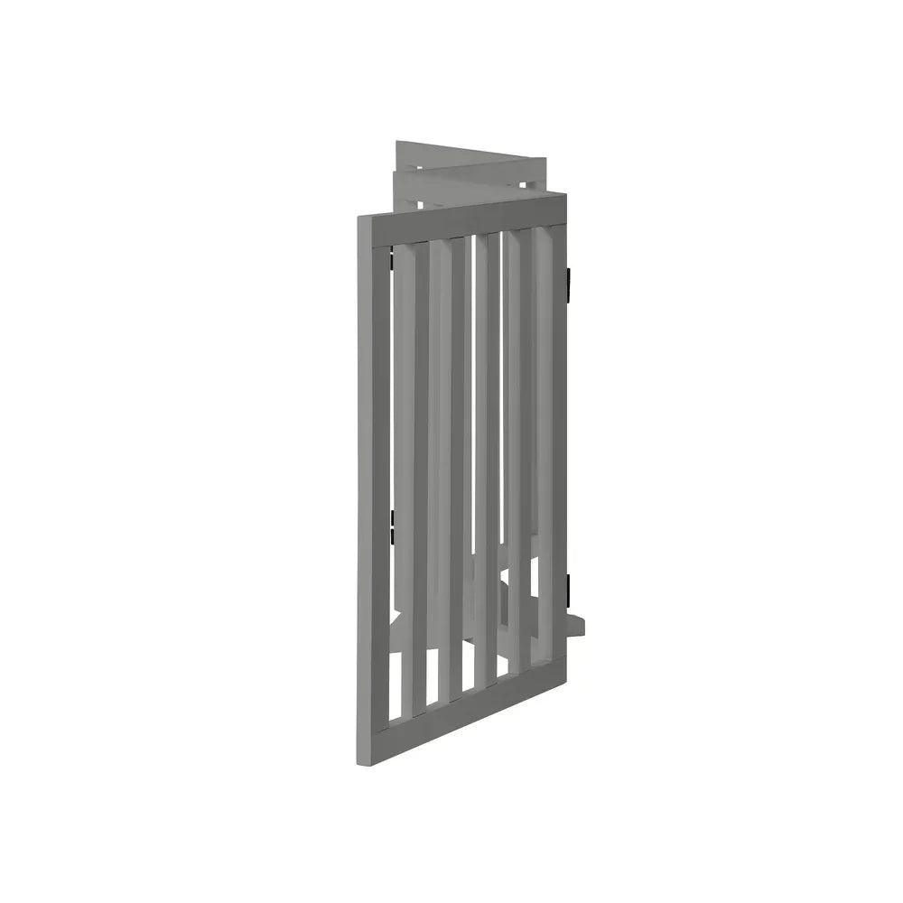 Wooden Pet Gate Safety Stair Barrier 4-Panel Grey