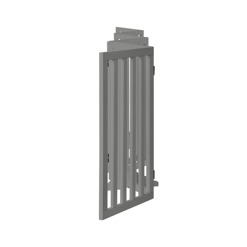 Wooden Pet Gate Dog Fence 6 Panels 80cm Grey