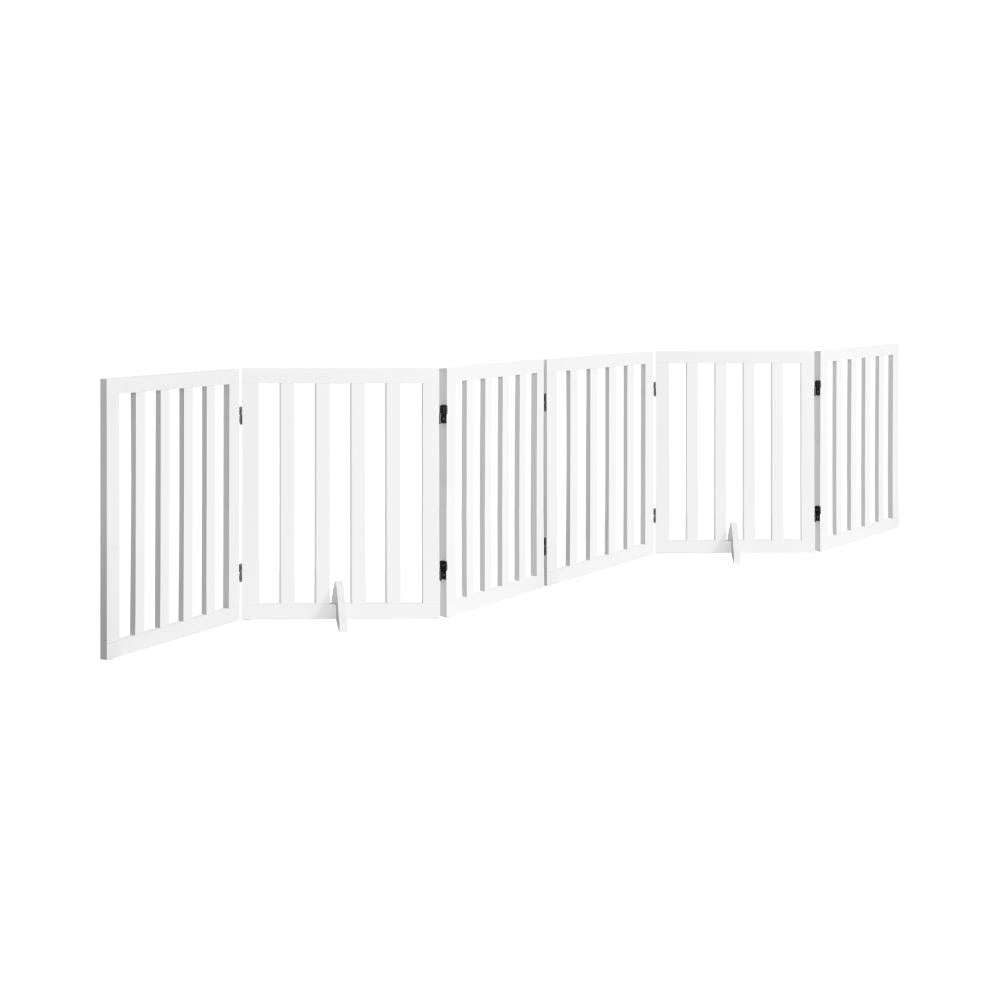 Wooden Pet Gate Dog Fence 6 Panels