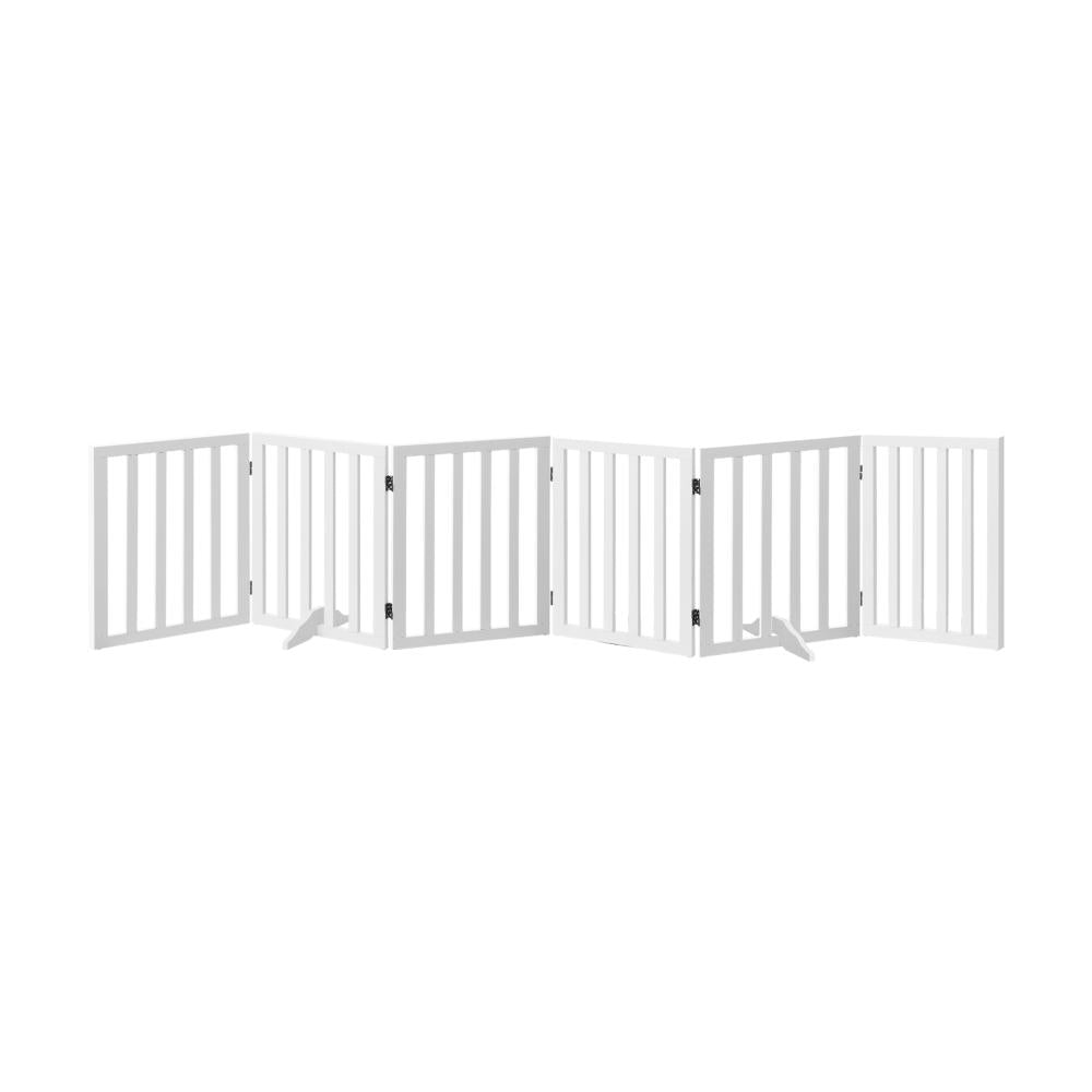 Wooden Pet Gate Dog Fence 6 Panels