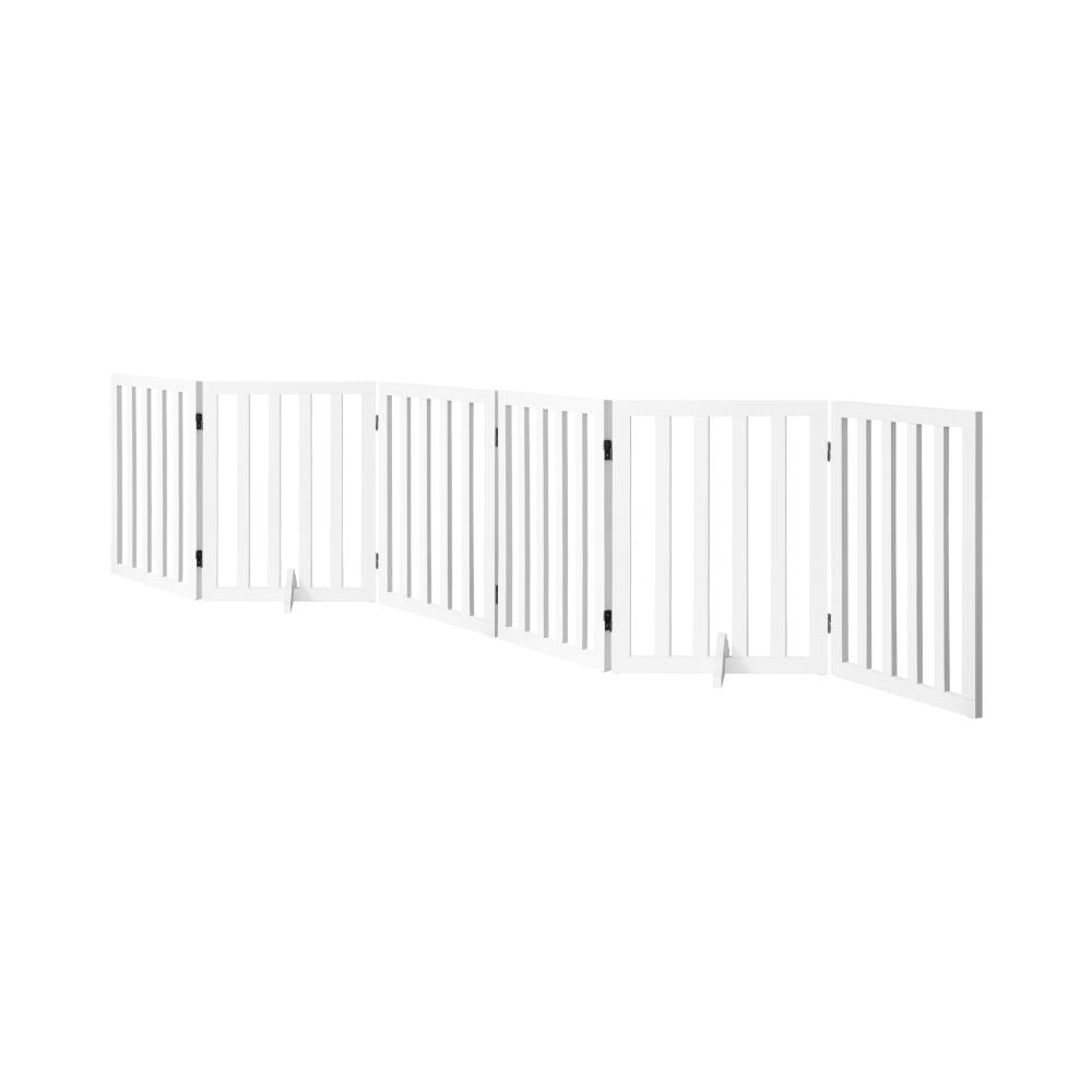 Wooden Pet Gate Dog Fence 6 Panels