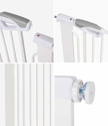 Pet Gate – Retractable 120cm, Auto‑Close, One‑Hand Use, Adjustable, White