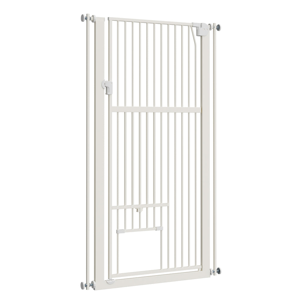 Pet Gate – Full Height, Auto‑Close, Adjustable Width, Metal, White