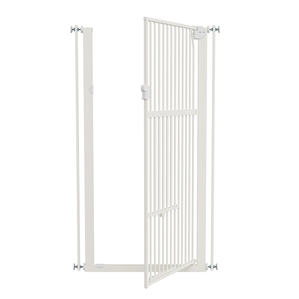 Pet Gate – Full Height, Auto‑Close, Adjustable Width, Metal, White