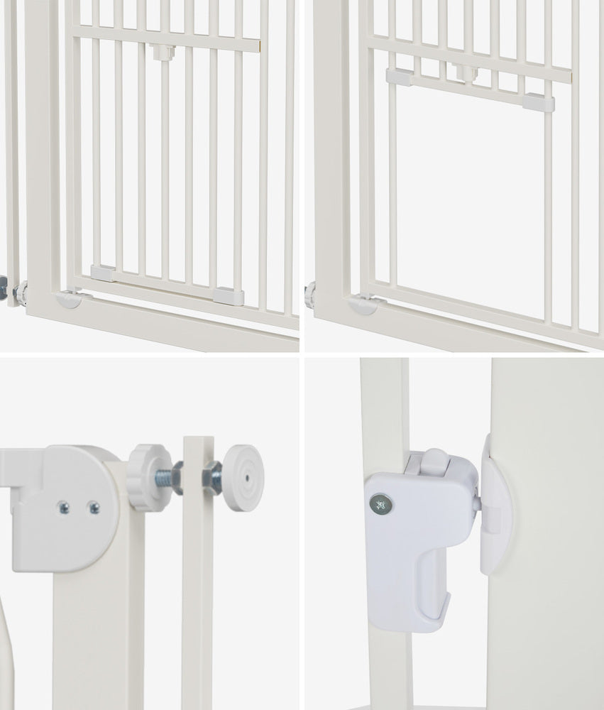 Pet Gate – Full Height, Auto‑Close, Adjustable Width, Metal, White