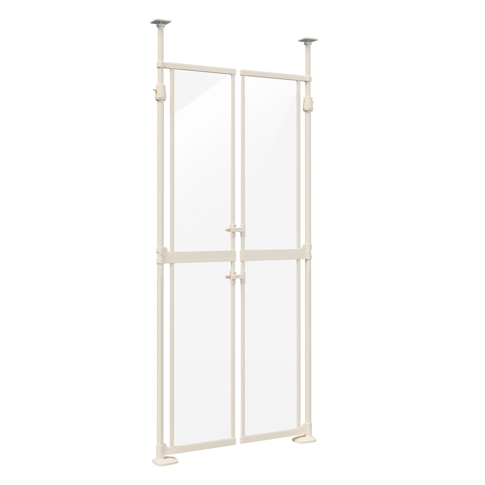Pet Gate – Full Height, Auto‑Close, Transparent Panels, Adjustable, White