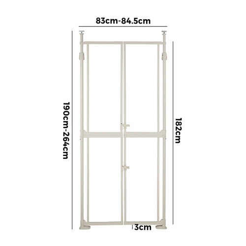 Pet Gate – Full Height, Auto‑Close, Transparent Panels, Adjustable, White