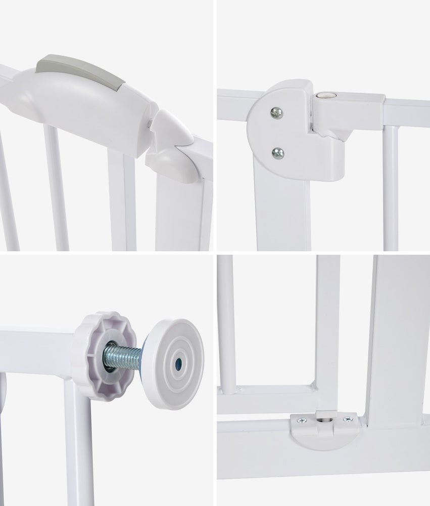 Pet Safety Gate – 78cm, Retractable, Auto‑Close, Adjustable Width, White