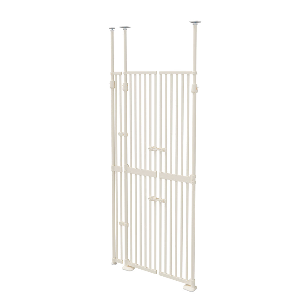 Full‑Height Metal Pet Gate – Auto‑Close, Adjustable 190–264cm, White