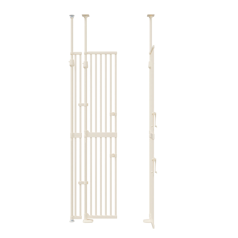 Full‑Height Metal Pet Gate – Auto‑Close, Adjustable 190–264cm, White