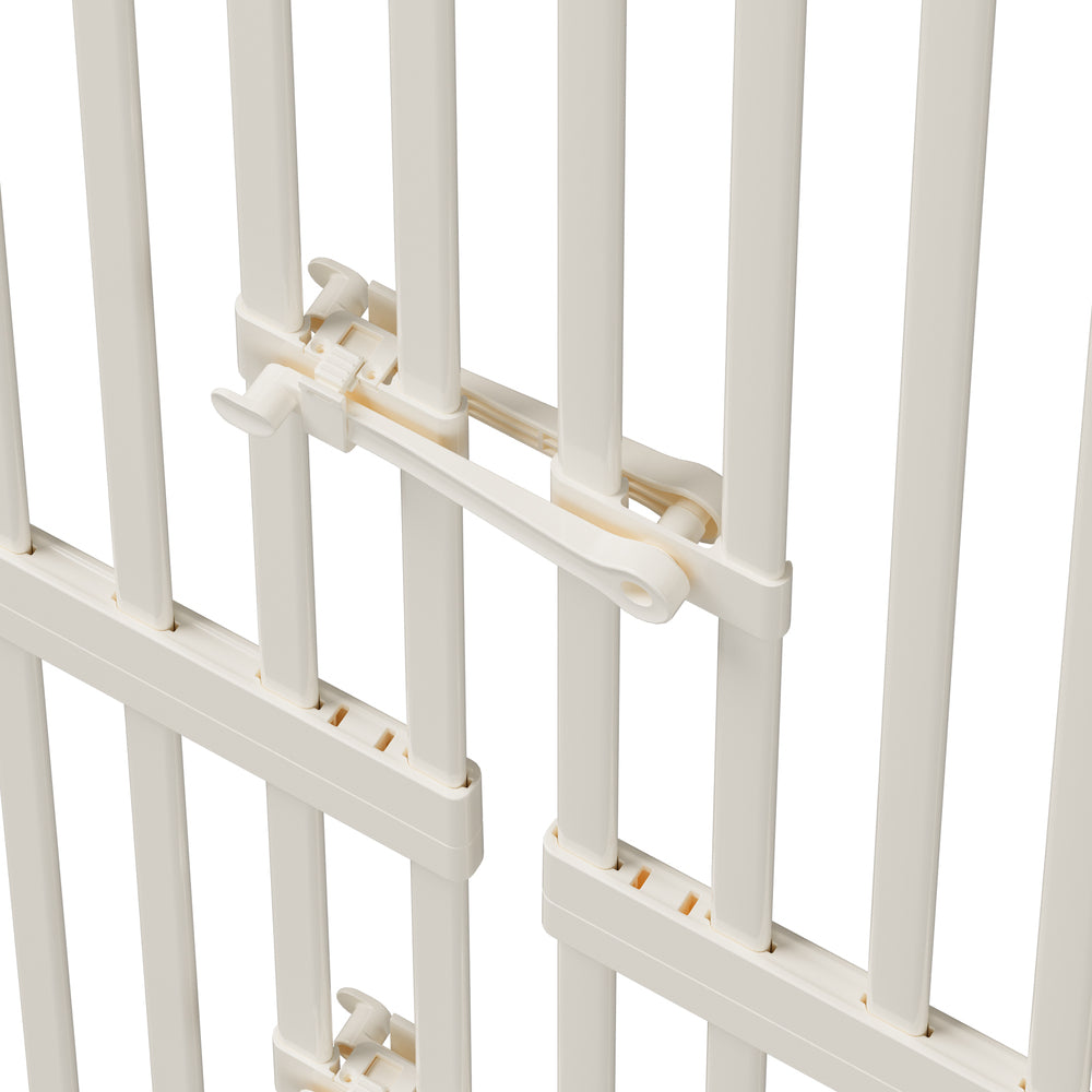 Full‑Height Metal Pet Gate – Auto‑Close, Adjustable 190–264cm, White