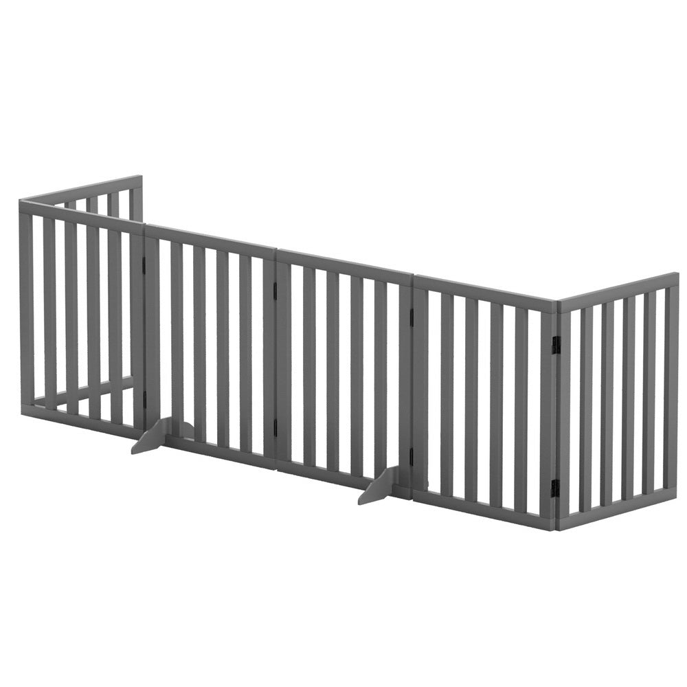 6 Panel Wooden Dog Playpen Pet Fence Enclosure Foldable Indoor Outdoor