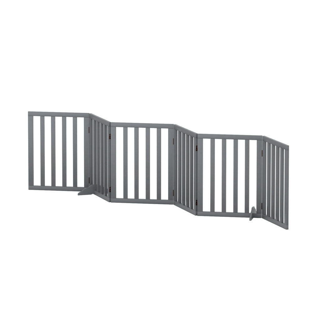 6 Panel Wooden Dog Playpen Pet Fence Enclosure Foldable Indoor Outdoor