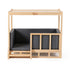 2-in-1 Dog Kennel Furniture Wooden Indoor Pet Crate with Cushion Grey