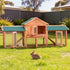 Large Wooden Pet Hutch Rabbit Cage with Run & Slide-Out Tray