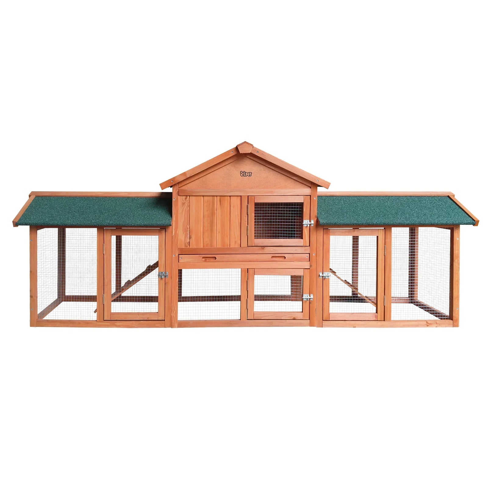 Large Wooden Pet Hutch Rabbit Cage with Run & Slide-Out Tray