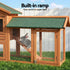 Large Wooden Pet Hutch Rabbit Cage with Run & Slide-Out Tray